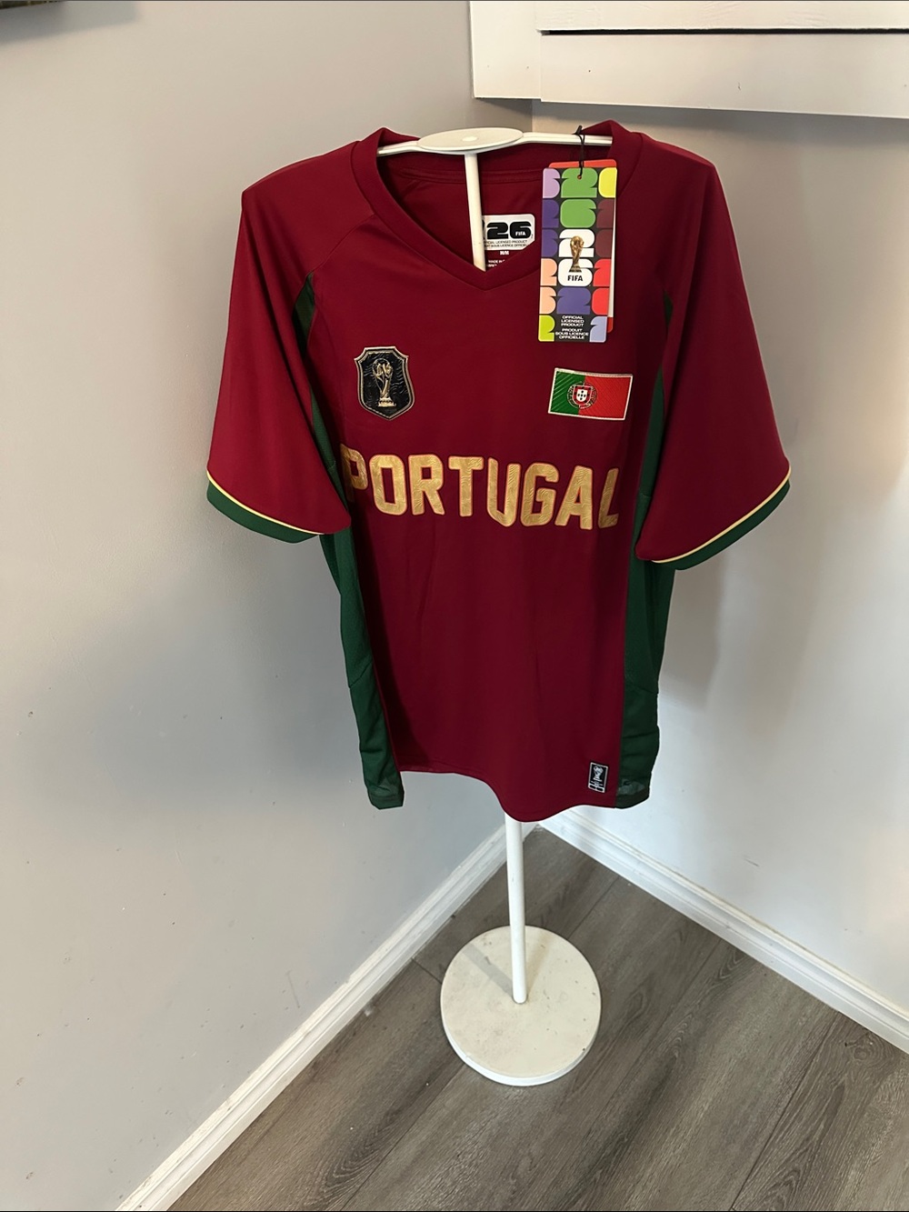 Portugal National Team Soccer Jersey - Burgundy with Green Trim fifa 2026
